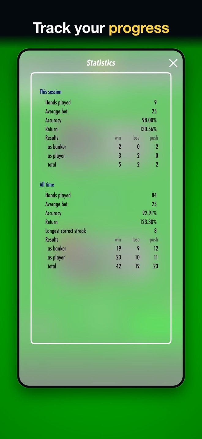 Track your progress with Pai Gow statistics